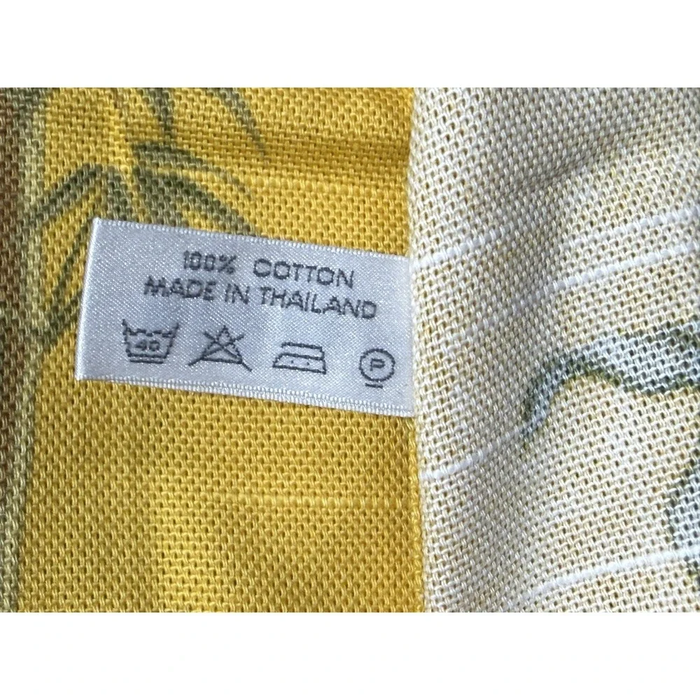JIM THOMPSON Duvet Cover Sham Set QUEEN Yellow Bamboo Rare Cotton Cabana
